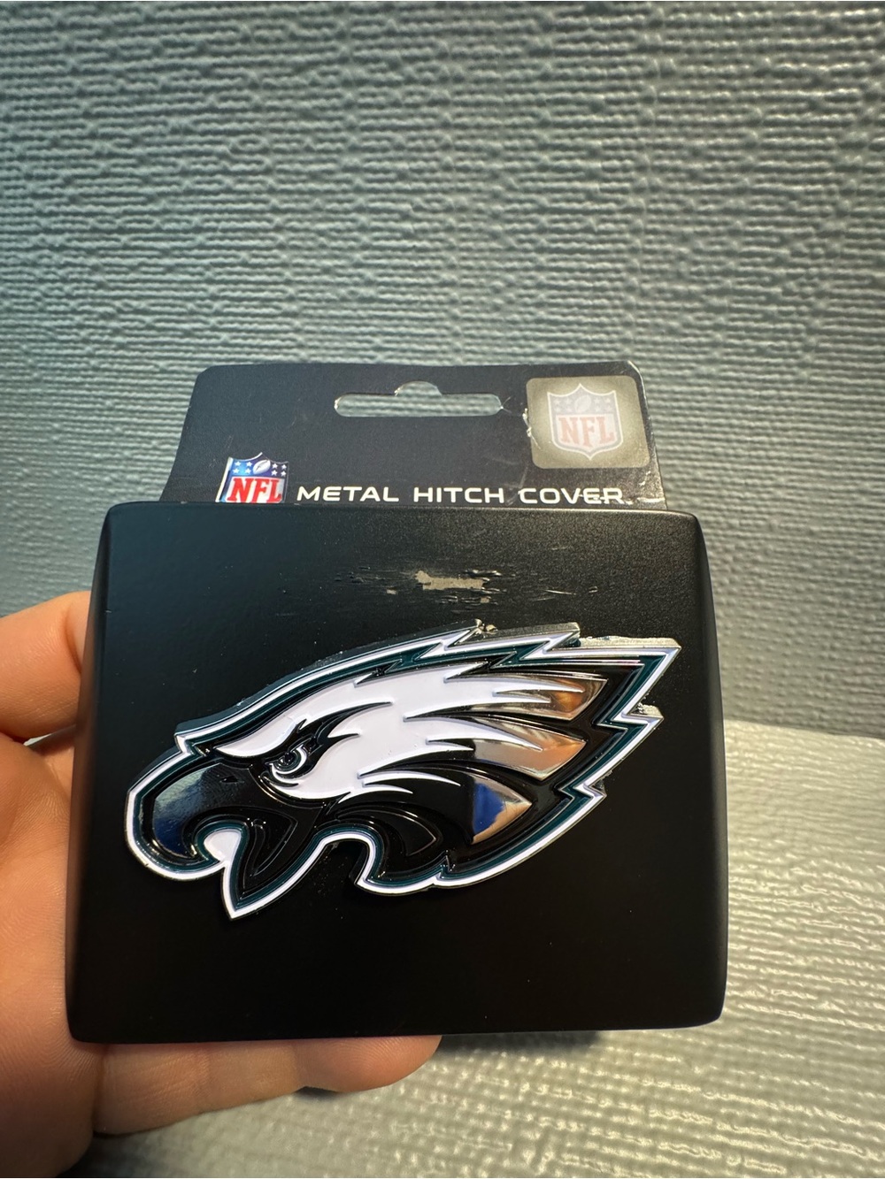 NFL Philadelphia Eagles Black Hitch Cover with Silver/White Logo